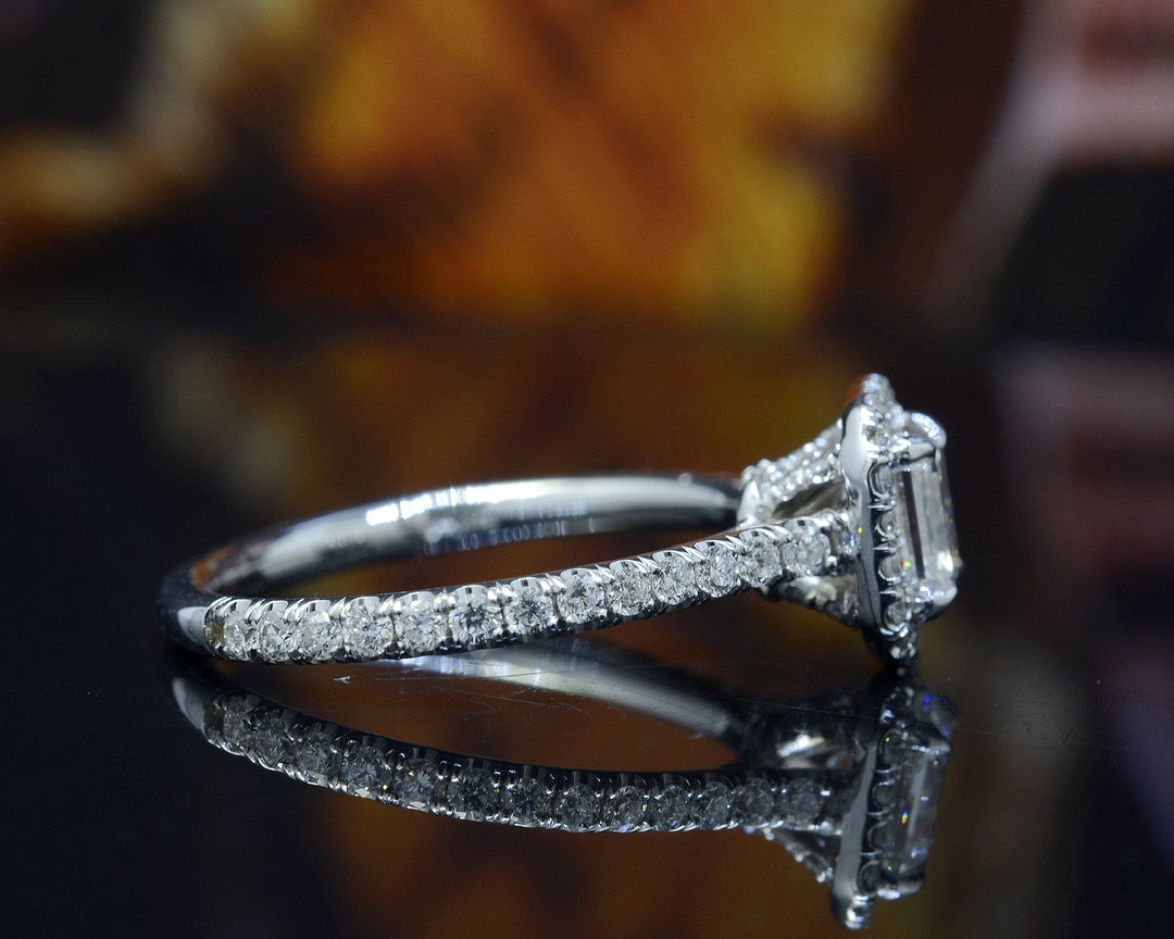 2.00 Ct. Asscher Cut Halo Engagement Ring H Color VS2 GIA Certified