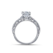 Milgrain Solitaire Verragio Venetian Round Brilliant Cut Diamond Engagement Ring