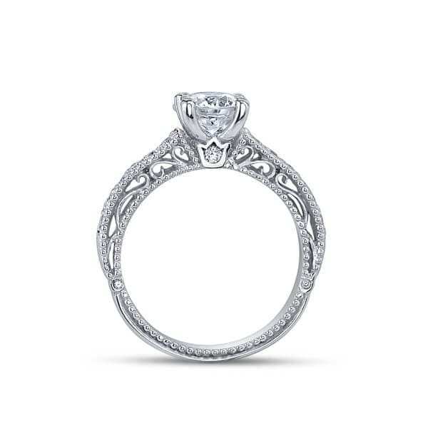 Milgrain Solitaire Verragio Venetian Round Brilliant Cut Diamond Engagement Ring