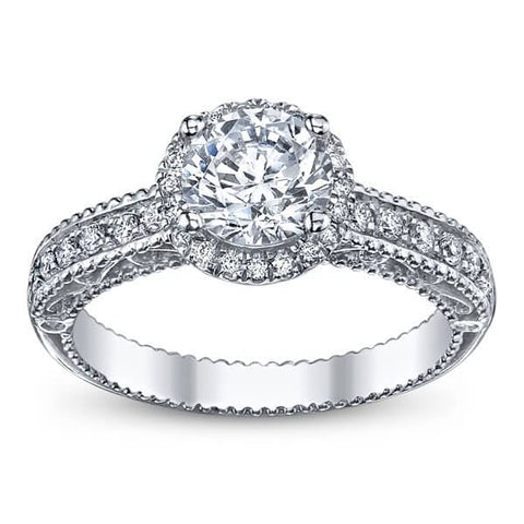 Unique Verragio Venetian Round Brilliant Cut Diamond Engagement Ring