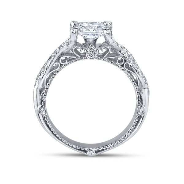 Solitaire Verragio Venetian Princess Cut Engagement Cross Over Ring