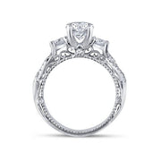 Round Brilliant Cut Verragio Venetian Diamond Three Stone Cross Over Engagement Ring