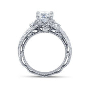 Classic Verragio Venetian Three Stone Round Brilliant Cut Diamond Engagement Ring W/ Milgrain
