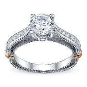 Elegant Round Brilliant Cut Verragio Venetian Engagement Ring