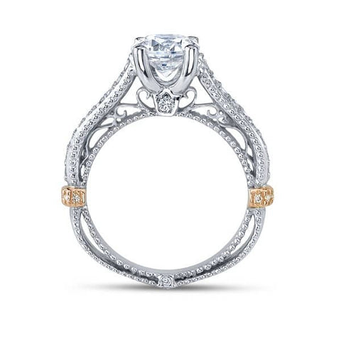 Elegant Round Brilliant Cut Verragio Venetian Engagement Ring