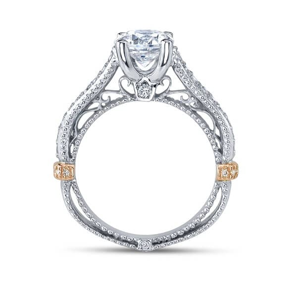 Elegant Round Brilliant Cut Verragio Venetian Engagement Ring