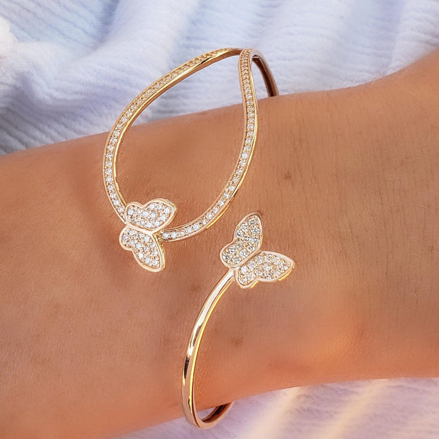 Butterfly Twist Diamond Bangle