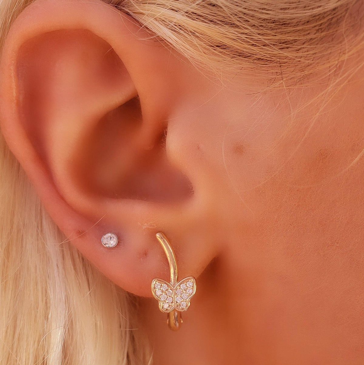 Butterfly diamond earrings
