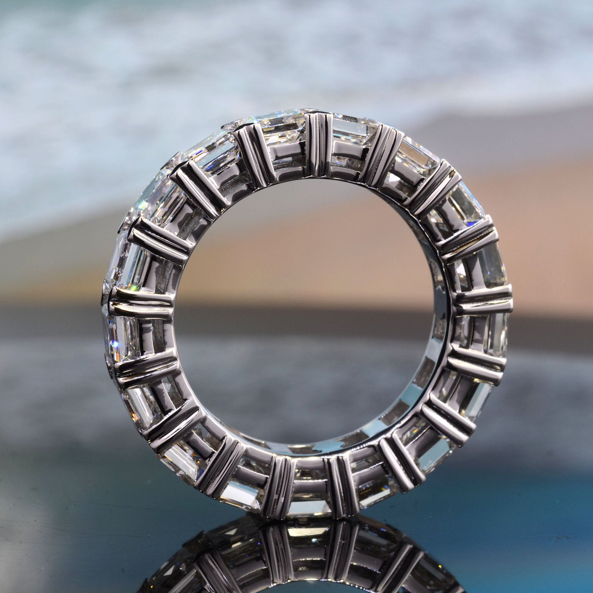7 carats asscher cut eternity band f g color vs1 clarity