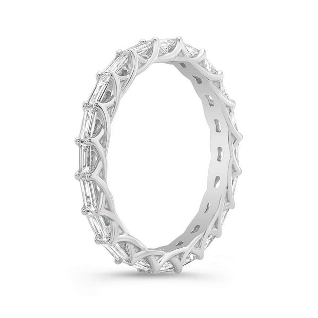 Baguette Diamond Eternity Band White Gold Side View