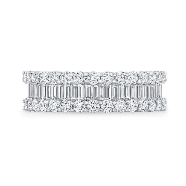 Baguette Eternity Band with Rounds Front View