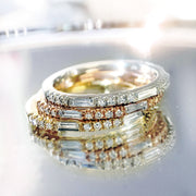 Round & Baguette Stackable Diamond Ring