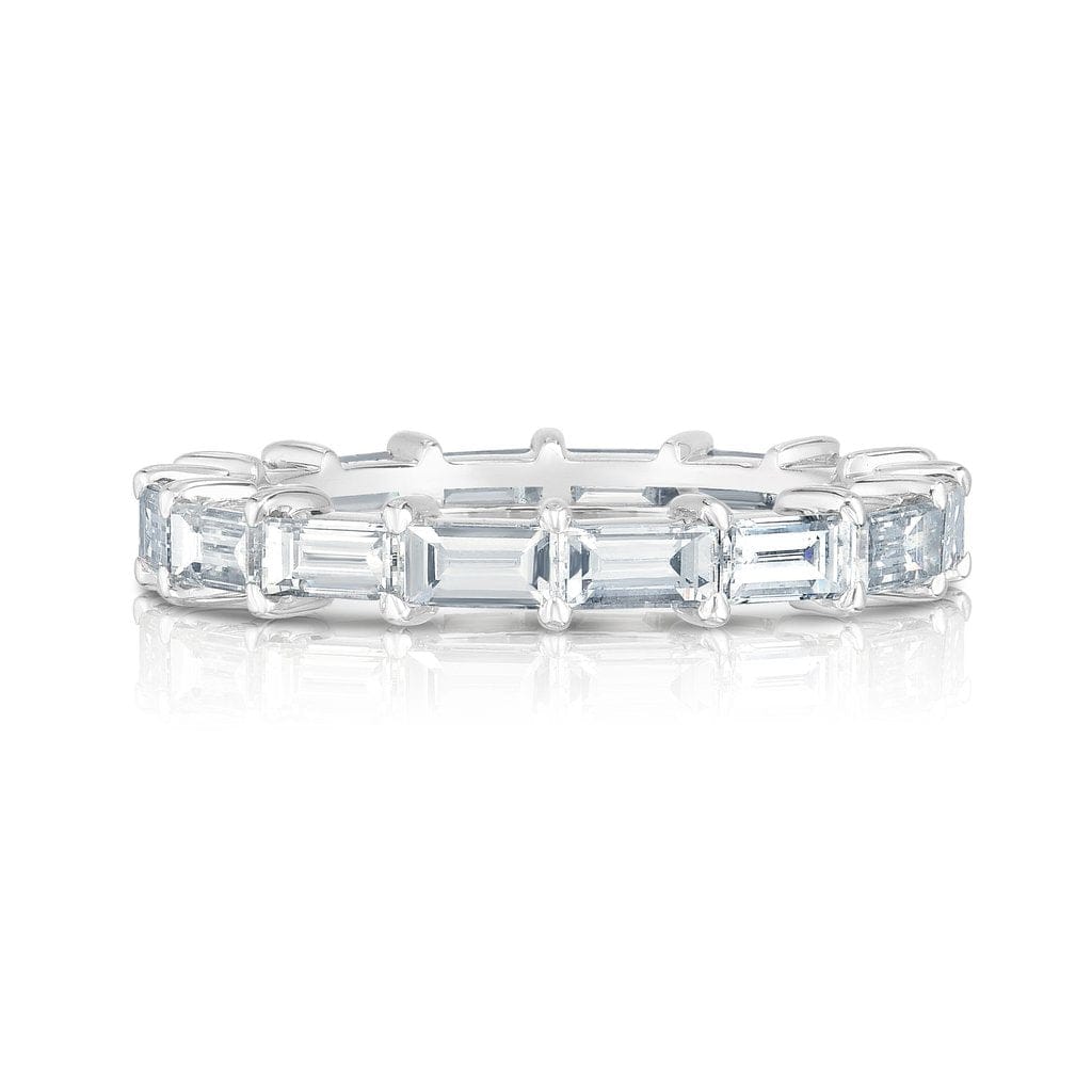 Stackable baguette diamond eternity band