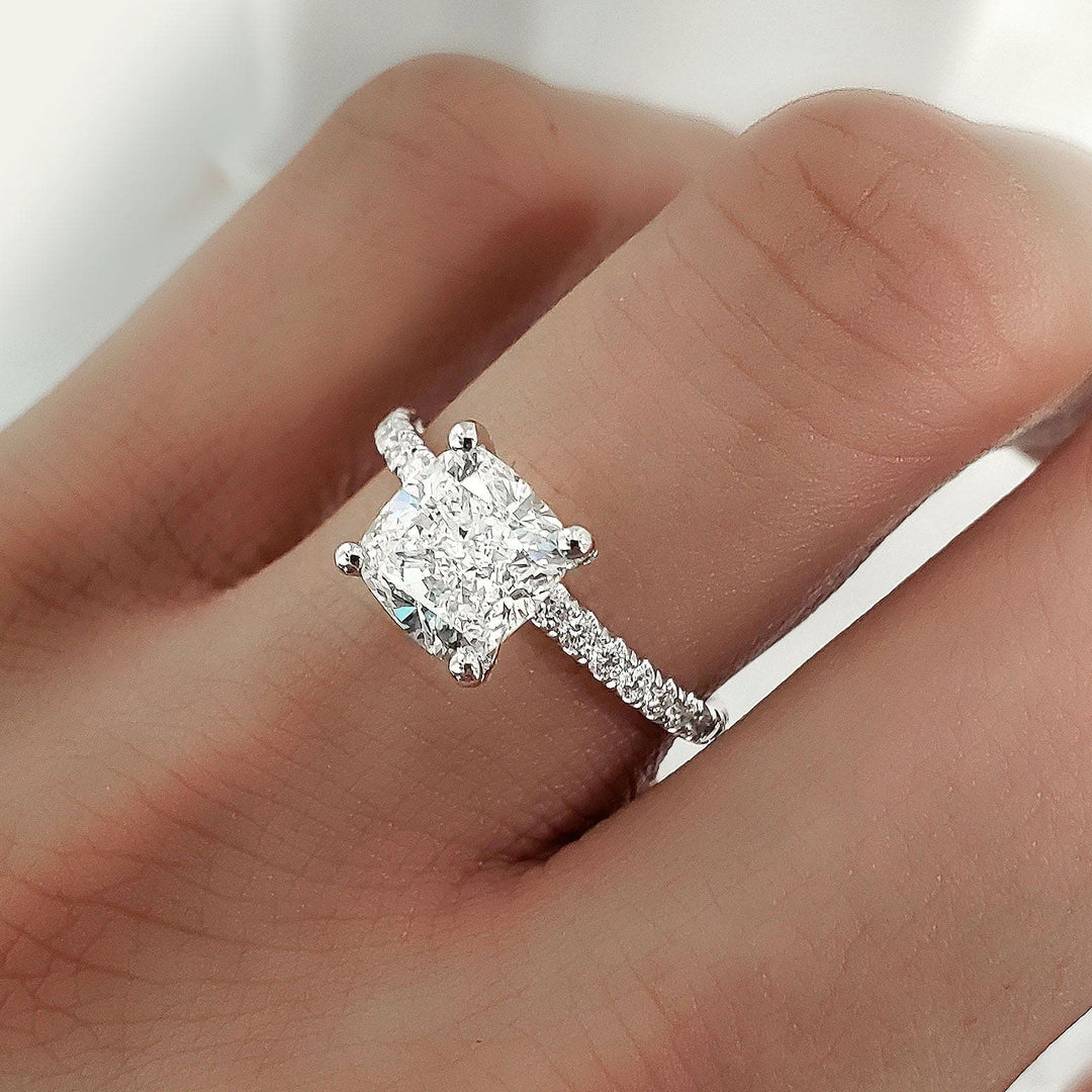 1.30 Ct. Cushion Cut Engagement Ring with Accents G Color VS2 GIA Certified