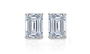3.00 Ctw. Emerald Cut Natural Diamonds Stud Earrings G Color VS1 Clarity GIA
