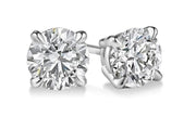 Round Brilliant Cut Diamond Stud Earrings white gold 4 prong