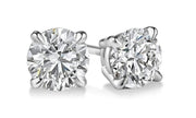 Round diamond stud earrings white gold