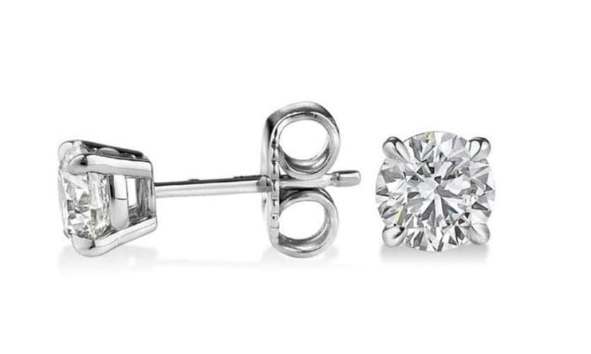0.80 Ct. Round Stud Earrings F Color VS2 Clarity GIA Certified 3X