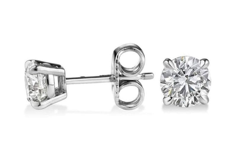 1.00 Ctw Round Cut Stud Earrings G Color VS2  GIA Certified 3X