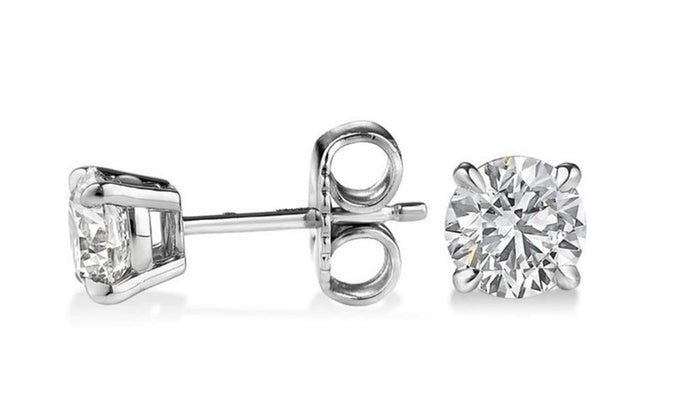 1.80 Ct. Round Cut Stud Earrings H Color VS2 Clarity GIA Certified 3X