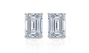 1.10 Ctw Emerald Cut Stud Earrings H Color VS1 Clarity Natural
