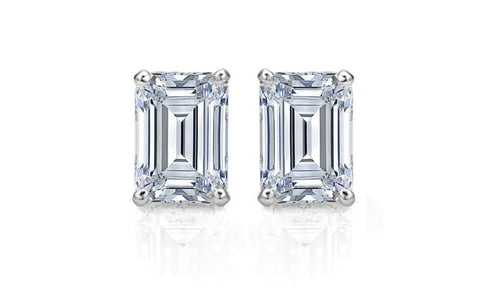 2.00 Ct. Emerald Cut Diamond Stud Earrings H Color VS1 Clarity GIA Certified