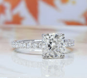2.30 Ct. Cushion Cut Diamond Ring with Accents H Color VS1 GIA Certified