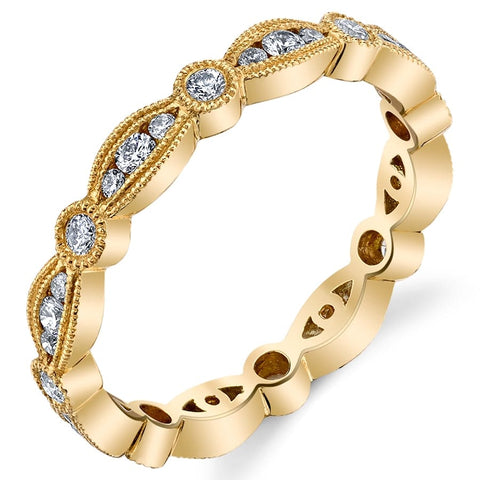 Stackable Diamond Eternity Ring Yellow Gold