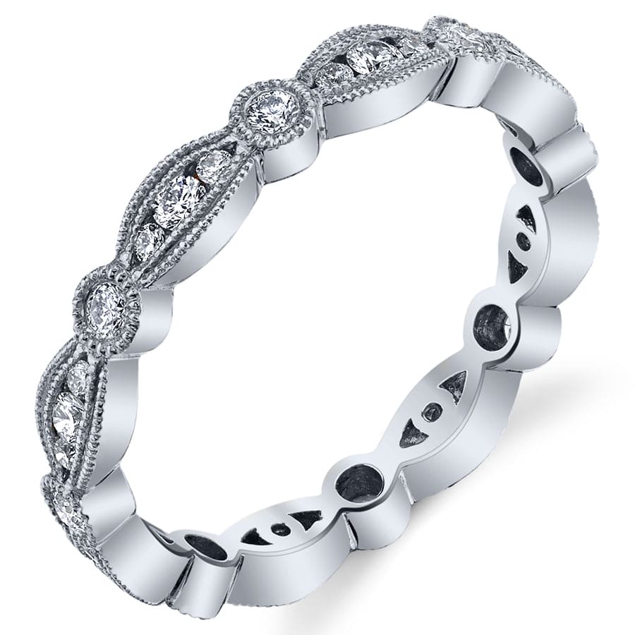 Stackable diamond eternity ring white gold