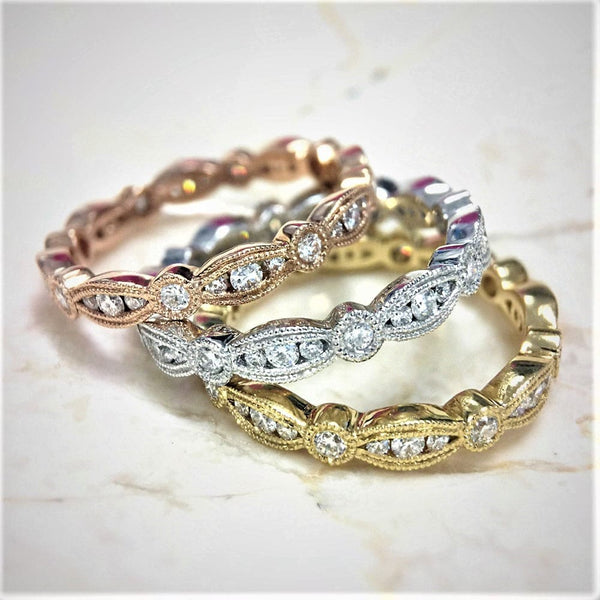 Stackable Diamond Eternity Ring Trio