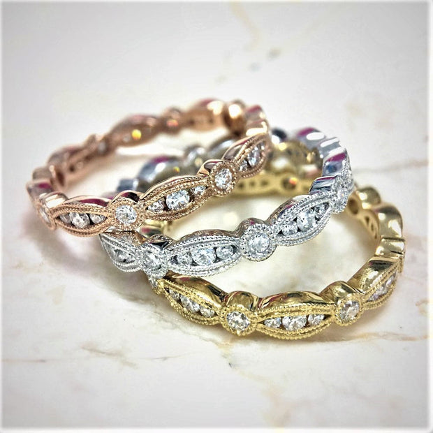 Stackable Diamond Eternity Ring Trio