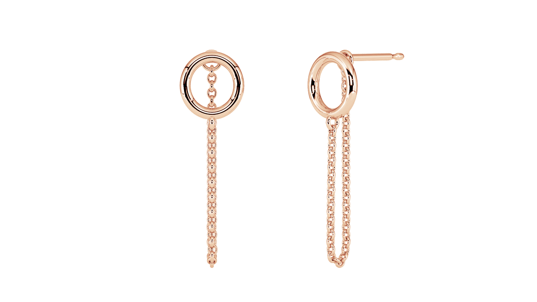 Circle & Chain Earrings