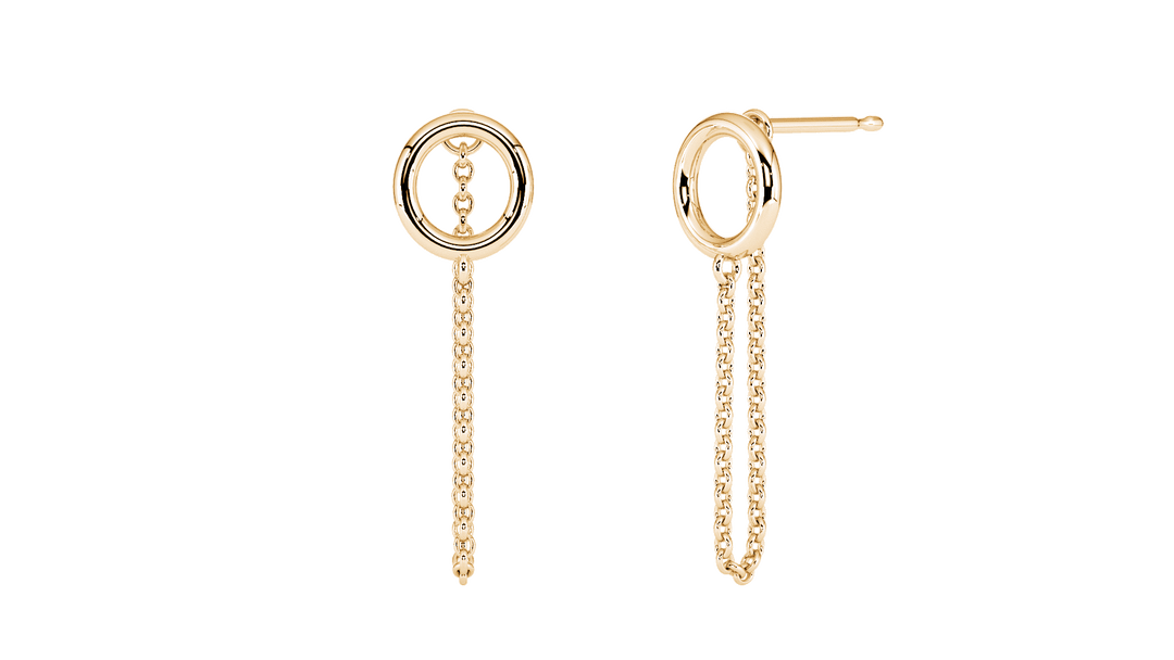 Circle & Chain Earrings