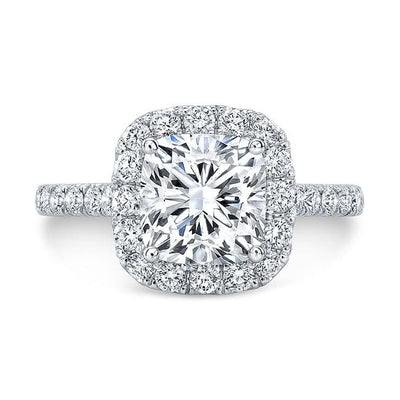 Cushion Cut Halo Engagement Ring Front