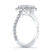 Cushion Cut Halo Engagement Ring Side View