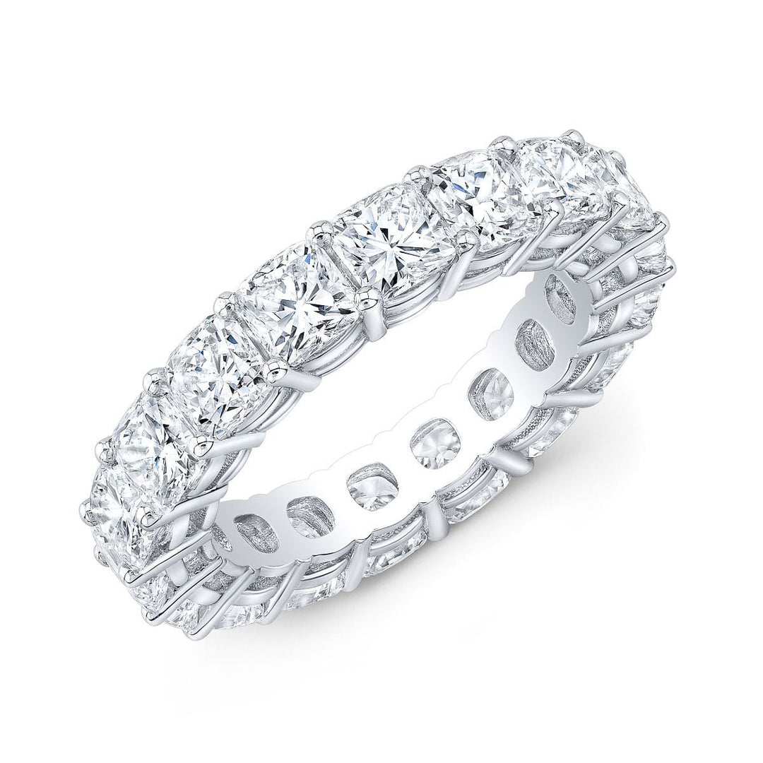 Cushion Cut Eternity Band Gallery Style