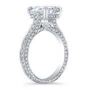 Art-Deco Radiant Cut Diamond Ring Profile View