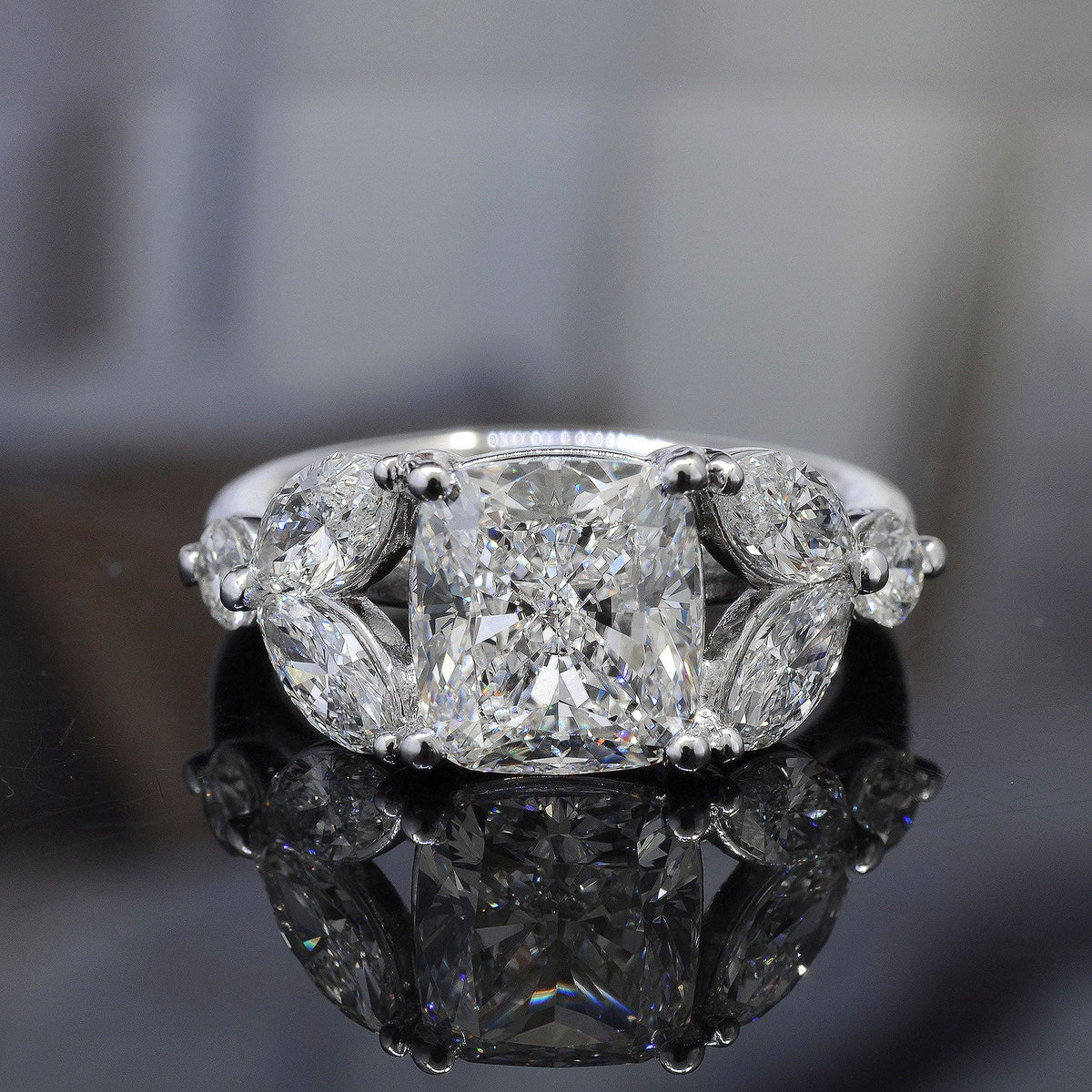 Santa marquise diamond ring with cushion cut