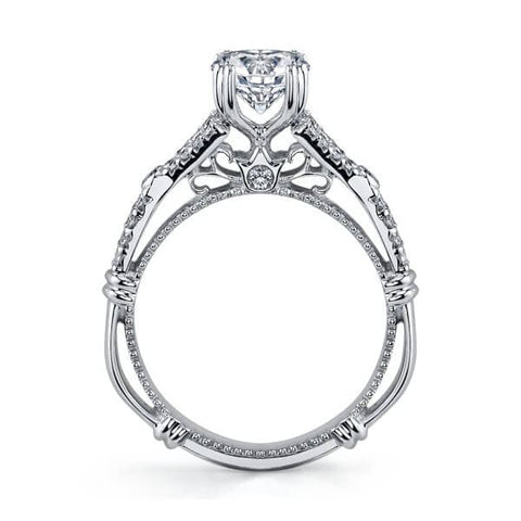 Round Cut Diamond Classic Verragio Parisian Double Prong Engagement Ring