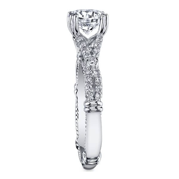 Round Cut Diamond Classic Verragio Parisian Double Prong Engagement Ring
