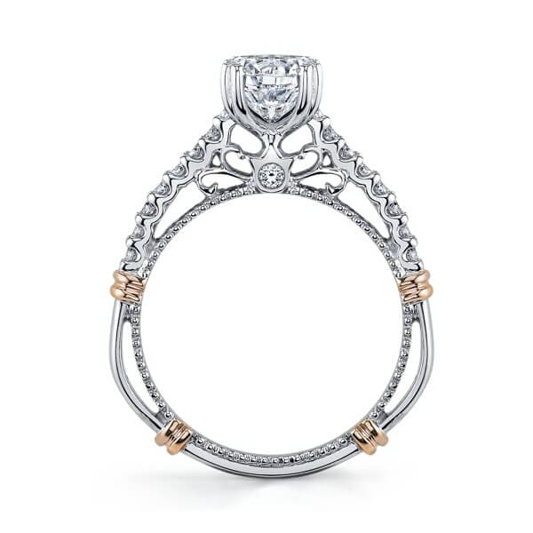 U-Shared Prong Verragio Parisian Double Claw Round Cut Diamond Engagement Ring
