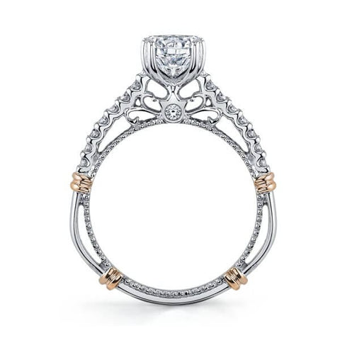 U-Shared Prong Verragio Parisian Double Claw Round Cut Diamond Engagement Ring