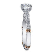 U-Shared Prong Verragio Parisian Double Claw Round Cut Diamond Engagement Ring