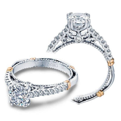 U-Shared Prong Verragio Parisian Double Claw Round Cut Diamond Engagement Ring