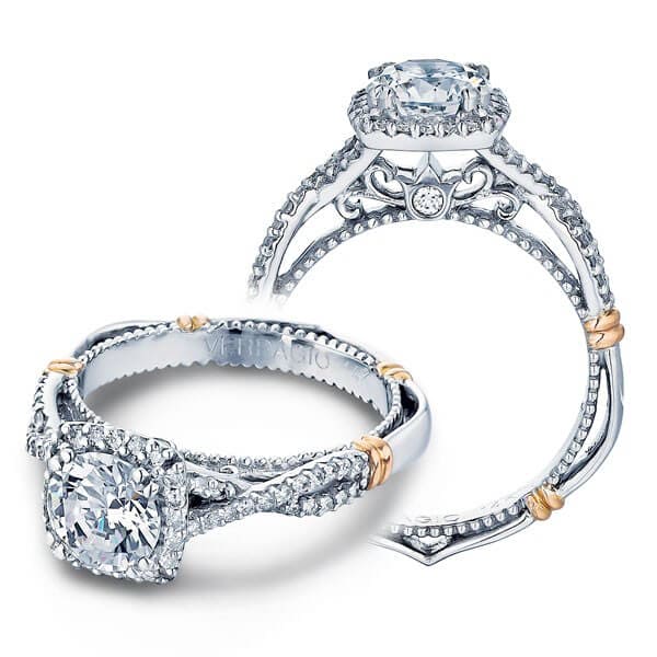 Cushion Halo Verragio Parisian Diamond Engagement Ring W/ Milgrain