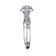 Halo Split Shank Verragio Parisian Diamond Engagement Ring W/ Milgrain