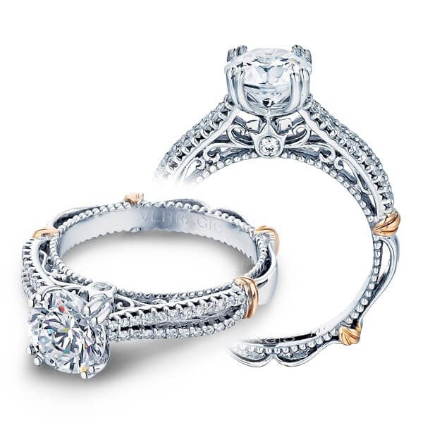 Verragio parisian double prong classic round cut diamond engagement ring