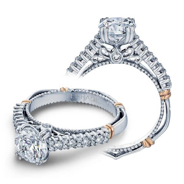 Shared Prong Verragio Parisian Round Cut Diamond Engagement Ring