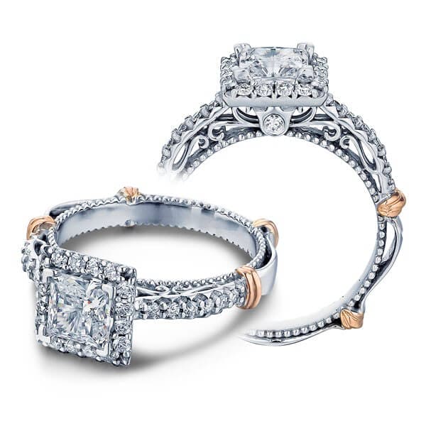 Princess verragio parisian pave diamond engagement ring