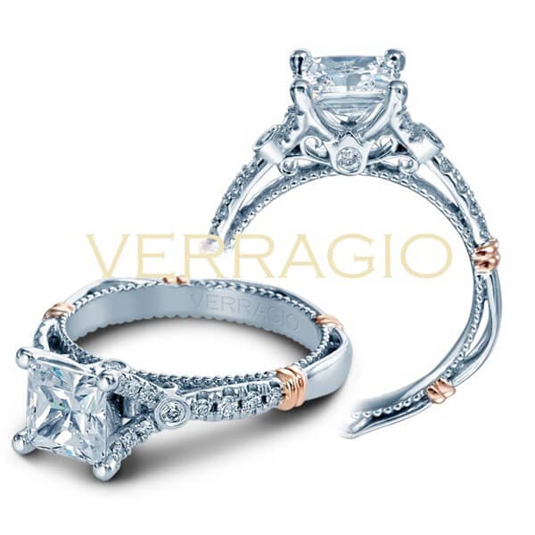 Split shank verragio parisian princess cut diamond engagement ring